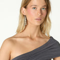 ASYMMETRIC RUCHED ANTHRACITE TOP