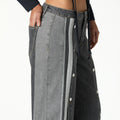 GREY DENIM BUTTONS