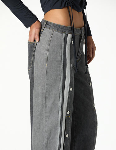 GREY DENIM BUTTONS