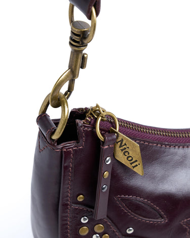 BROWN STUDS PATTERN HANDBAG