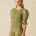 VESTIDO FRUNCES BUTI HOJA VERDE
