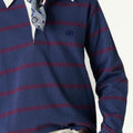 BLUE STRIPED POLO SWEATSHIRT