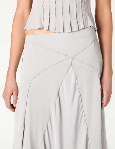 LIGHT GREY ASYMMETRIC HEM SKIRT