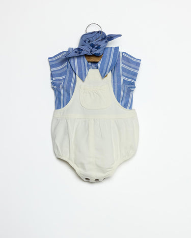 CAMISA CUELLO RAYA ECRU/BLUE