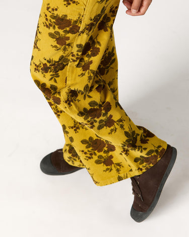 CURRY FLORAL CORDUROY PANTS