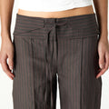 BROWN WAISTBAND TROUSERS WITH DRAWSTRING