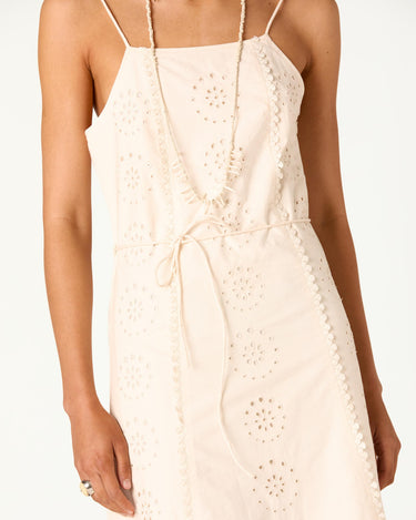 EMBROIDERED LASER-CUT DRESS