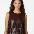 BROWN FRINGED DRESS