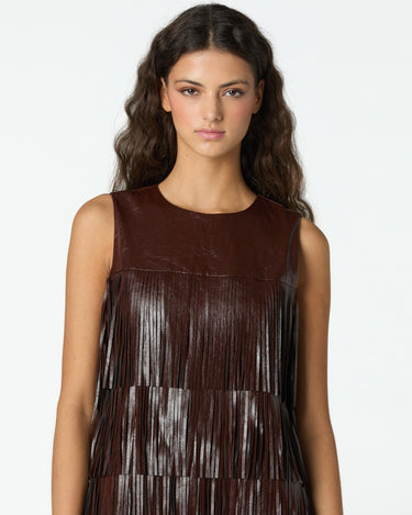 BROWN FRINGED DRESS