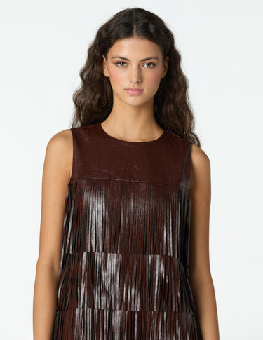 BROWN FRINGED DRESS