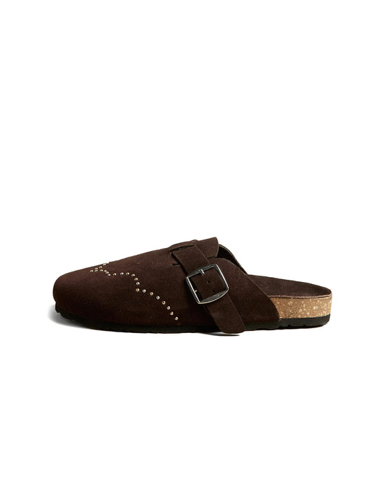 BROWN STUDDED CLOG