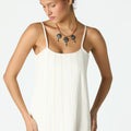 WHITE DENIM PANELLED DRESS
