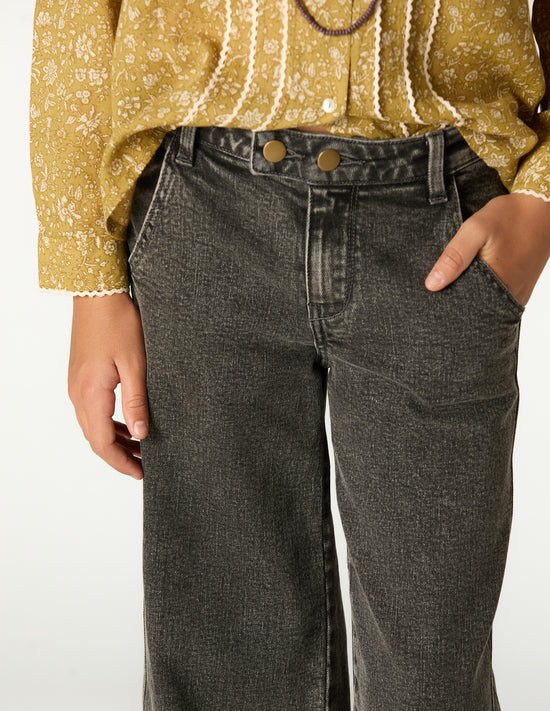 "NN" EMBROIDERED GREY PANTS