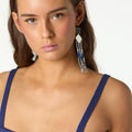 PENDIENTES CUADRADO AZUL - ACERO INOXIDABLE