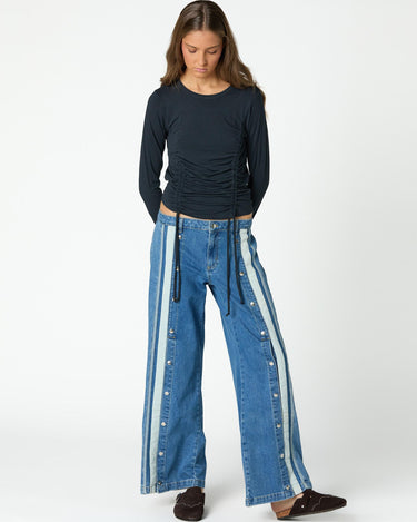 BLUE BUTTON DENIM