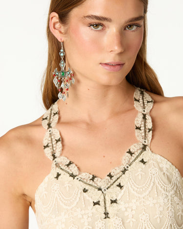 VINTAGE EMBROIDERED ECRU TOP