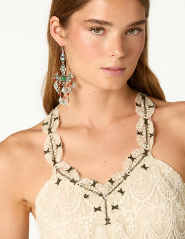 VINTAGE EMBROIDERED ECRU TOP