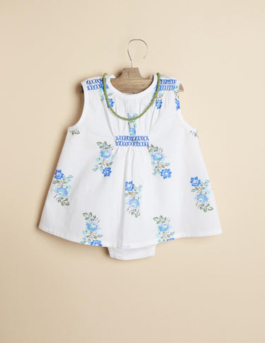 MULTICOLOR BLUE FLORAL DRESS