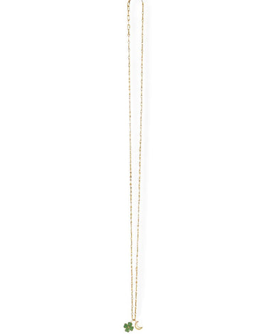 MOON CLOVER CHARM NECKLACE