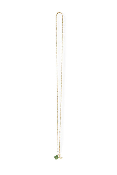 MOON CLOVER CHARM NECKLACE