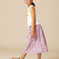 CONTRAST BERRY FLORAL SKIRT