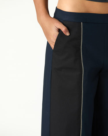 TWO-TONE ZIPPER TROUSERS