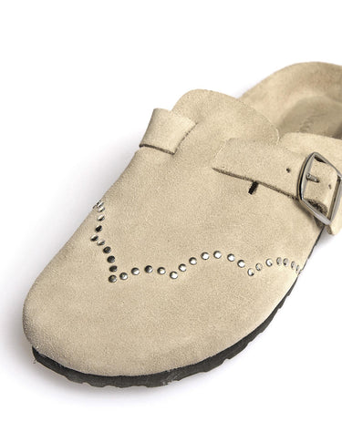 STUDDED SUEDE CLOG