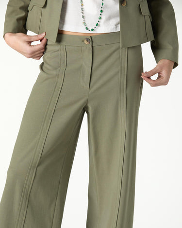 SADDLE KHAKI TROUSERS