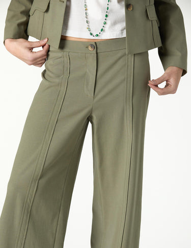 SADDLE KHAKI TROUSERS