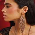 BROWN GOLD BEAD EARRING