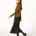 ANTHRACITE FLOWER RUFFLED SKIRT
