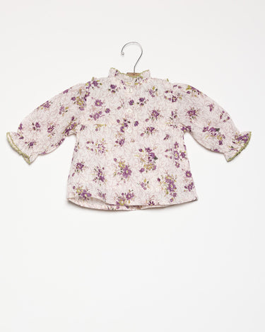 CAMISA CANESÚ MANGA VOLANTE BOUQUET PLUM