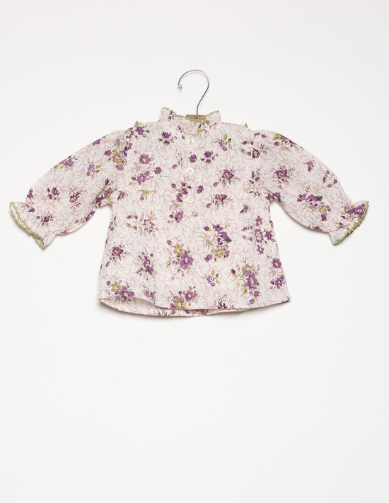 CAMISA CANESU MANGA VOLANTE BOUQUET PLUM