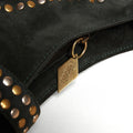 STUDDED SUEDE BAG GREEN