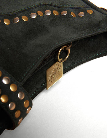 STUDDED SUEDE BAG GREEN