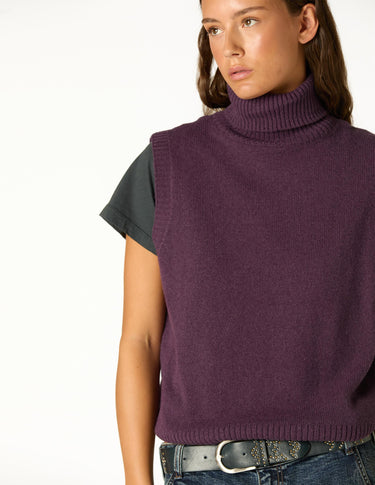CHALECO CUELLO VUELTO PLUM