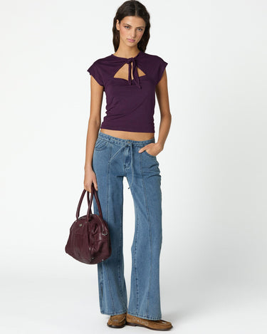 TROUSERS POCKETS STITCHING STRIPES BLUE