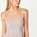 LIGHT GRAY PLEATED STRAP TOP