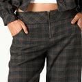 PANTALON CUADRO TRABILLA MARRÓN