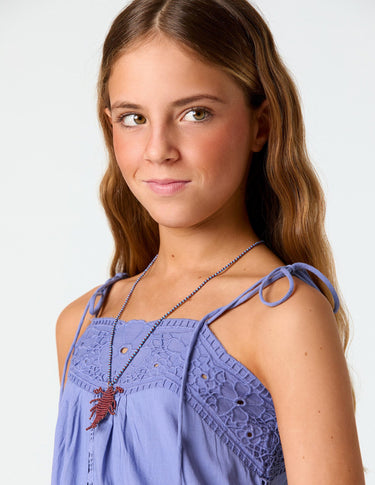 LILAC BRODERIE DRESS