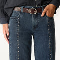 PANTALÓN DENIM DESFLECADO DARK BLUE