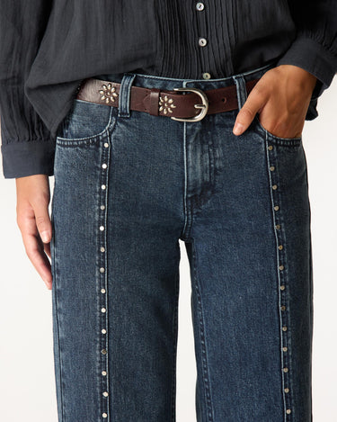 PANTALÓN DENIM DESFLECADO DARK BLUE