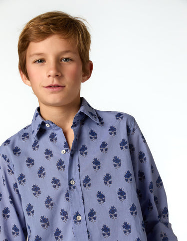 PRINT SHIRT BUTI BLUE