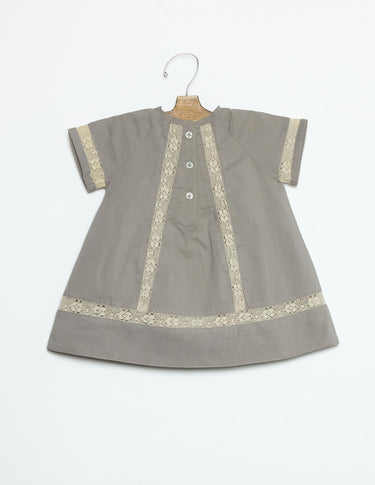 Lace Strap Dress Grey