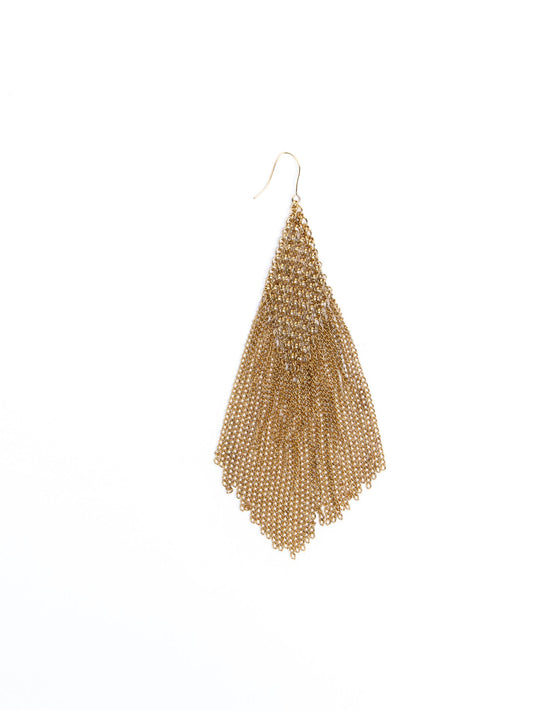 PENDIENTES FLECOS CADENAS DORADO