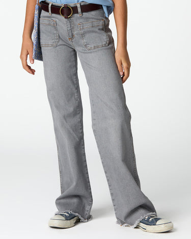 Gray denim pocket trousers