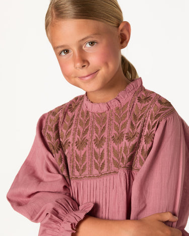 EMBROIDERED BLUSH SHIRT