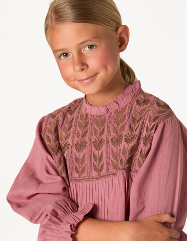 EMBROIDERED BLUSH SHIRT