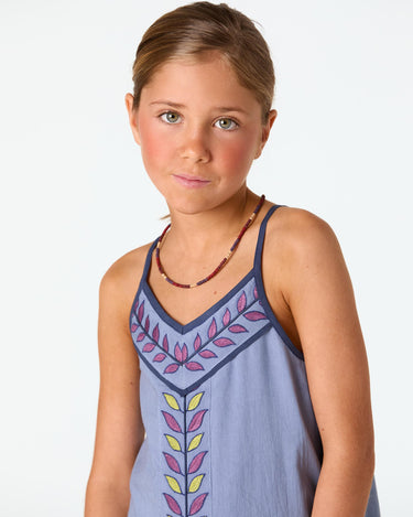 EMBROIDERED LEAVES DRESS
