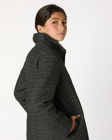 ABRIGO CUELLO PICO CUADRO GREY